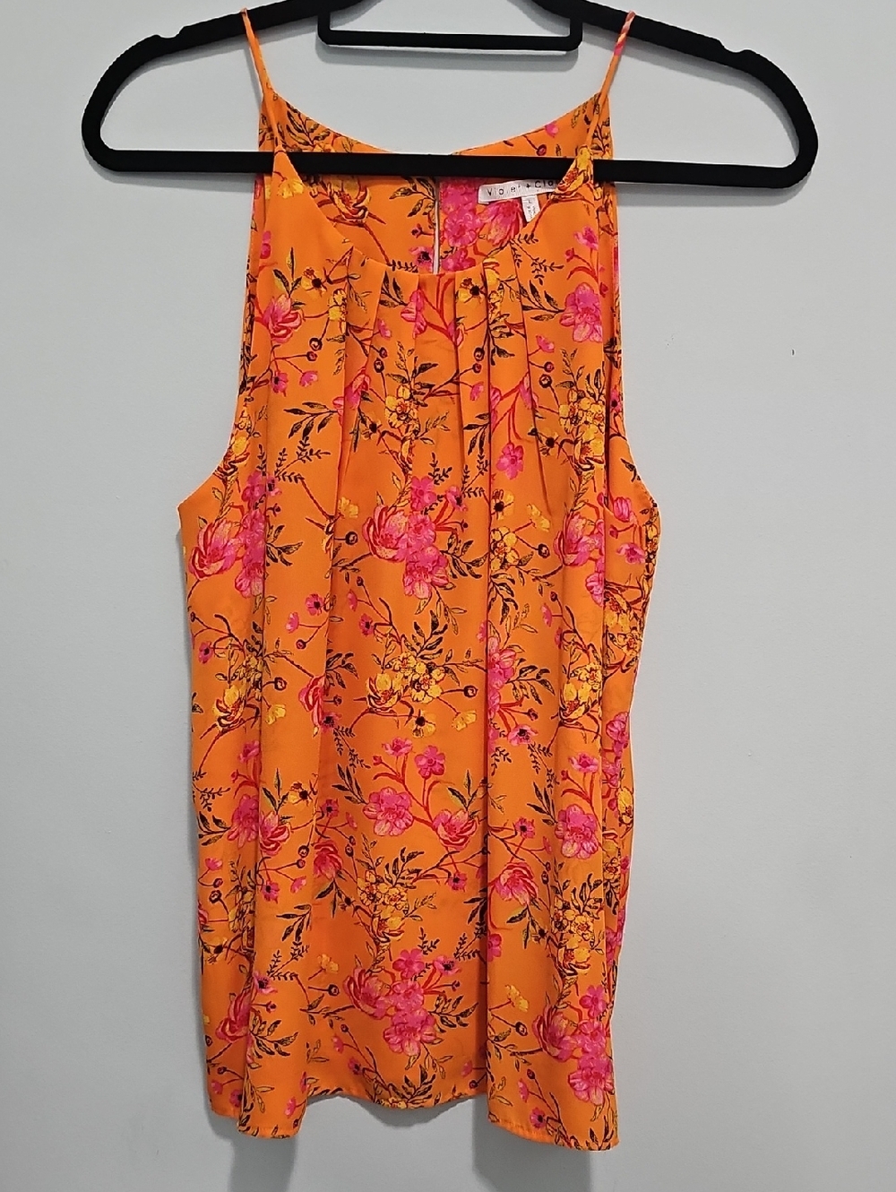 Women's Violet & Claire  Blouse Orange& Pink Floral  Brand New Size Large NWOT